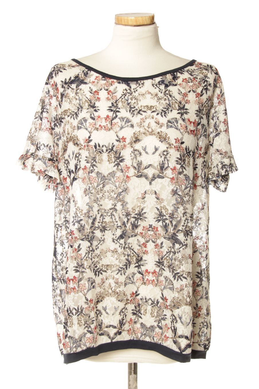 Blouse à manches courtes Etam de la taille XL, de couleur fleurs