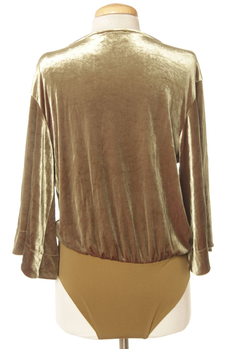 Body de Zara de la talla S, de color verde de terciopelo
