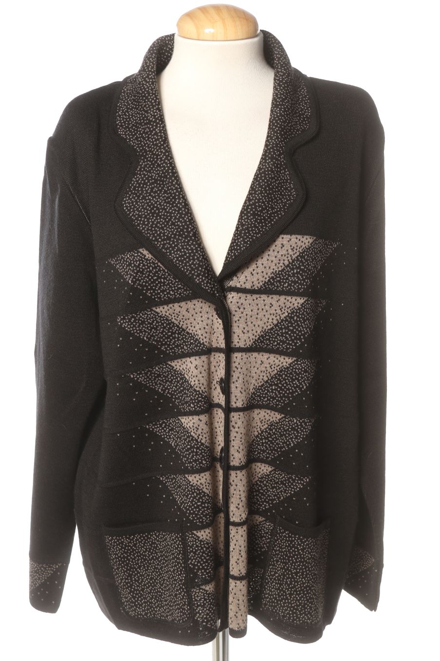 Cardigan von Olga Santoni Größe 52, Farbe Schwarz, für