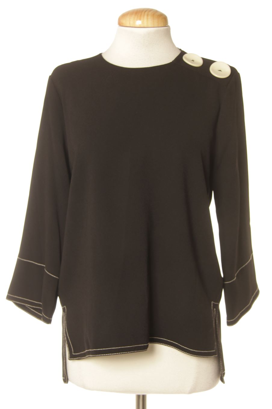 Blusa de manga larga de Zara de la talla XS, de color negro