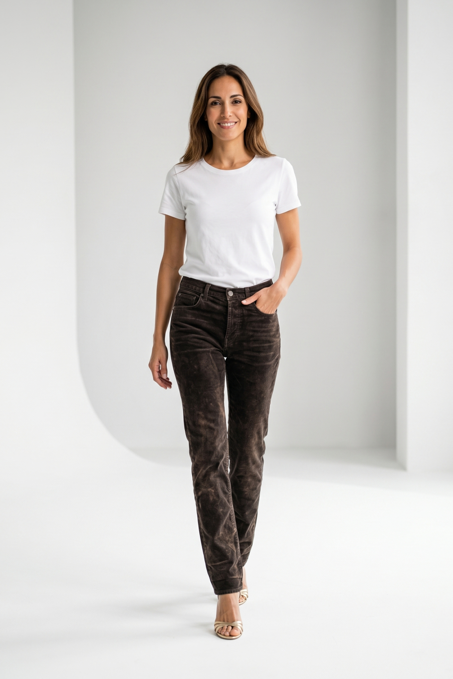 Jeans Zara de la taille 38, de couleur marron