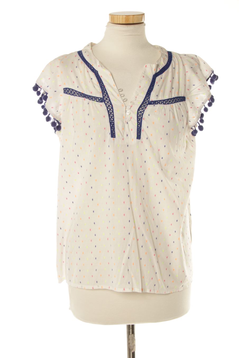 Blouse à manches courtes Tintoretto de la taille 38, de couleur blanc