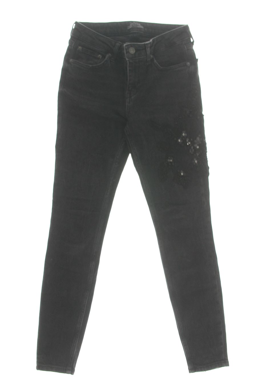 Jeans Zara de la taille 34, de couleur noir de denim