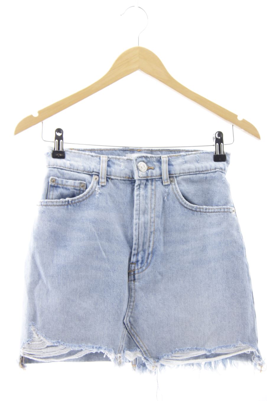 Falda de Zara de la talla XS, de color azul de ropa vaquera