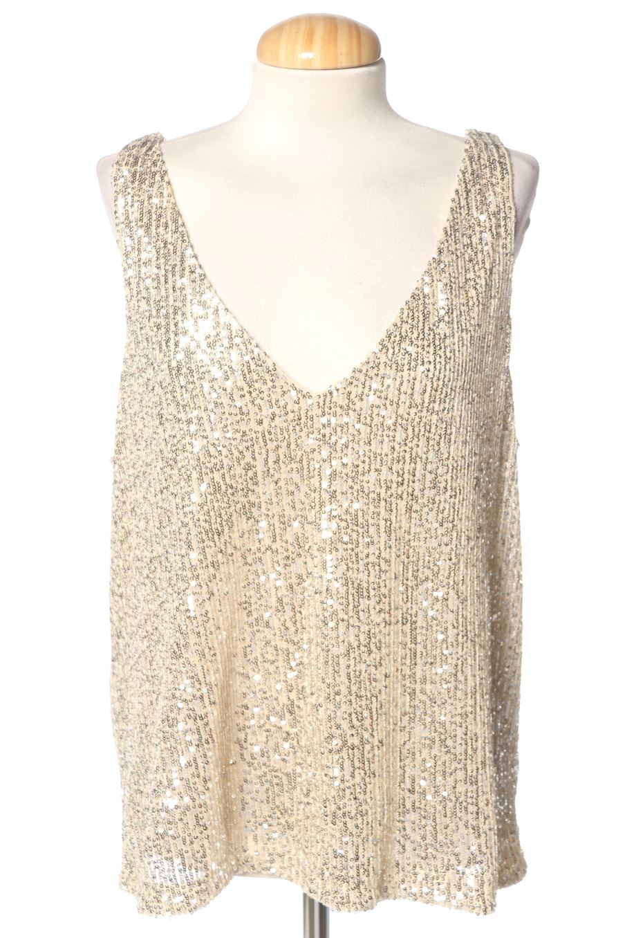 Top de H&M de la talla L, de color dorado