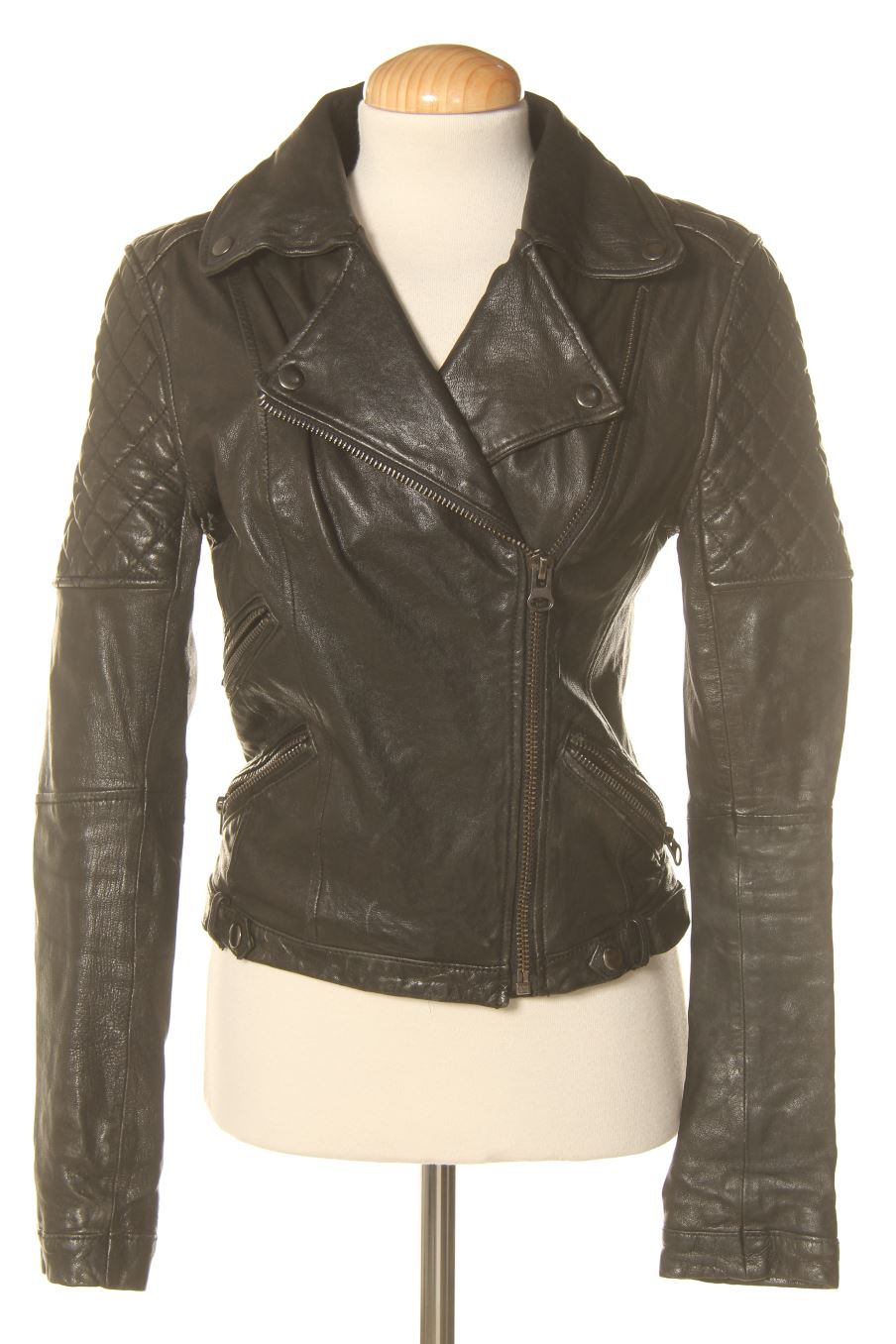Veste Perfecto Blouson simili-cuir noir femme Zara / Taille M