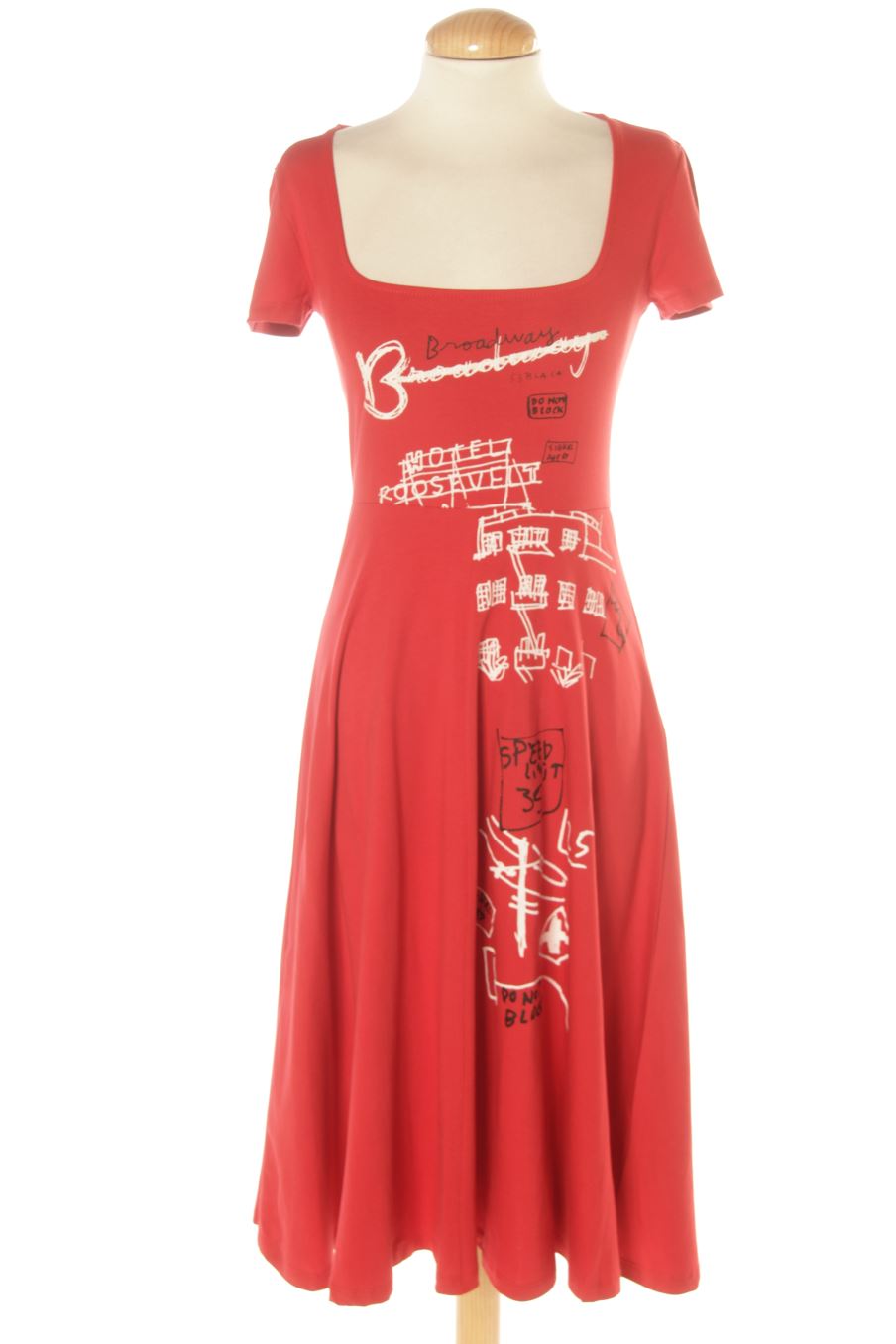 Robe casual Desigual de la taille M, de couleur rouge