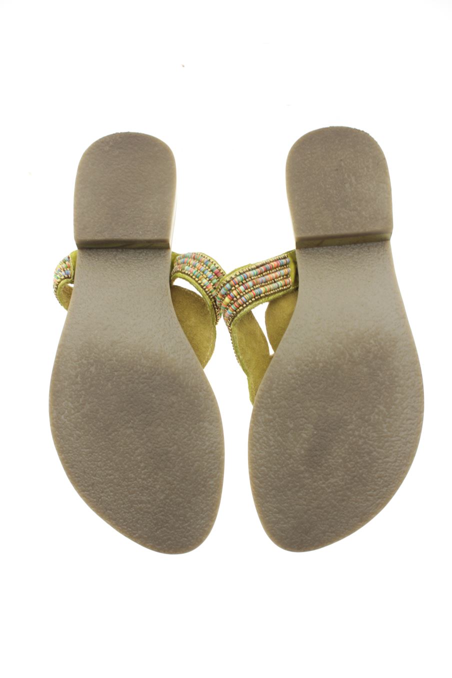 Sandalias planas de Kissa by Sybille Hain de la talla 39, de color verde de