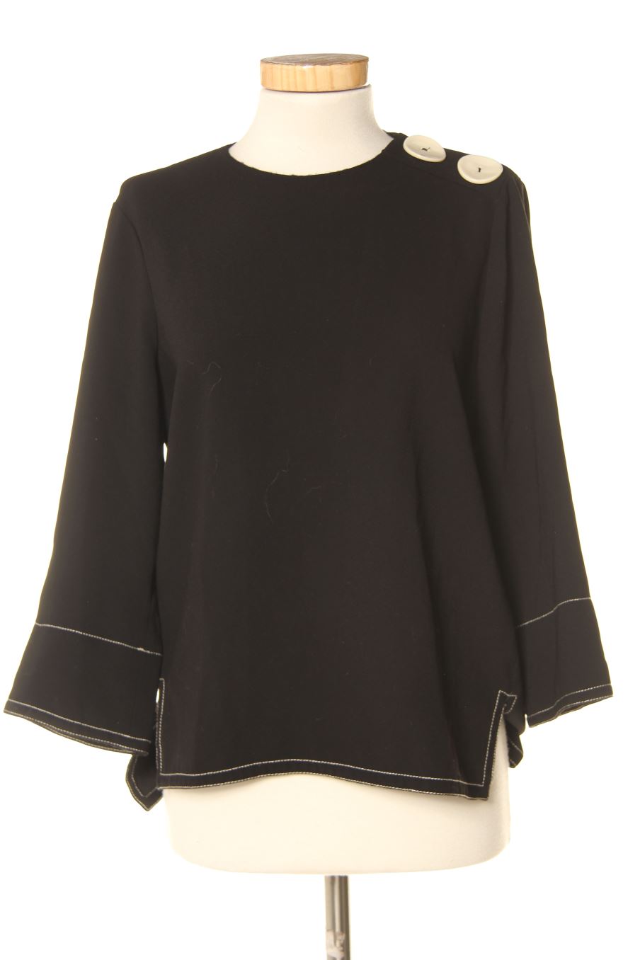 Blouse à manches longues Zara de la taille XS, de couleur noir