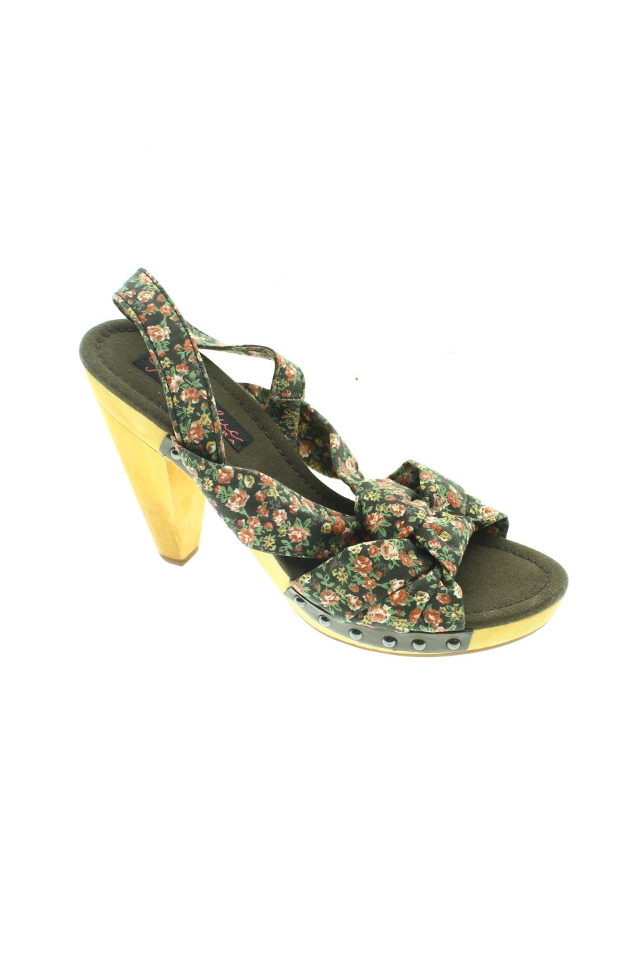 Sandalias tacon de Trafaluc de la talla 38, de color flores de