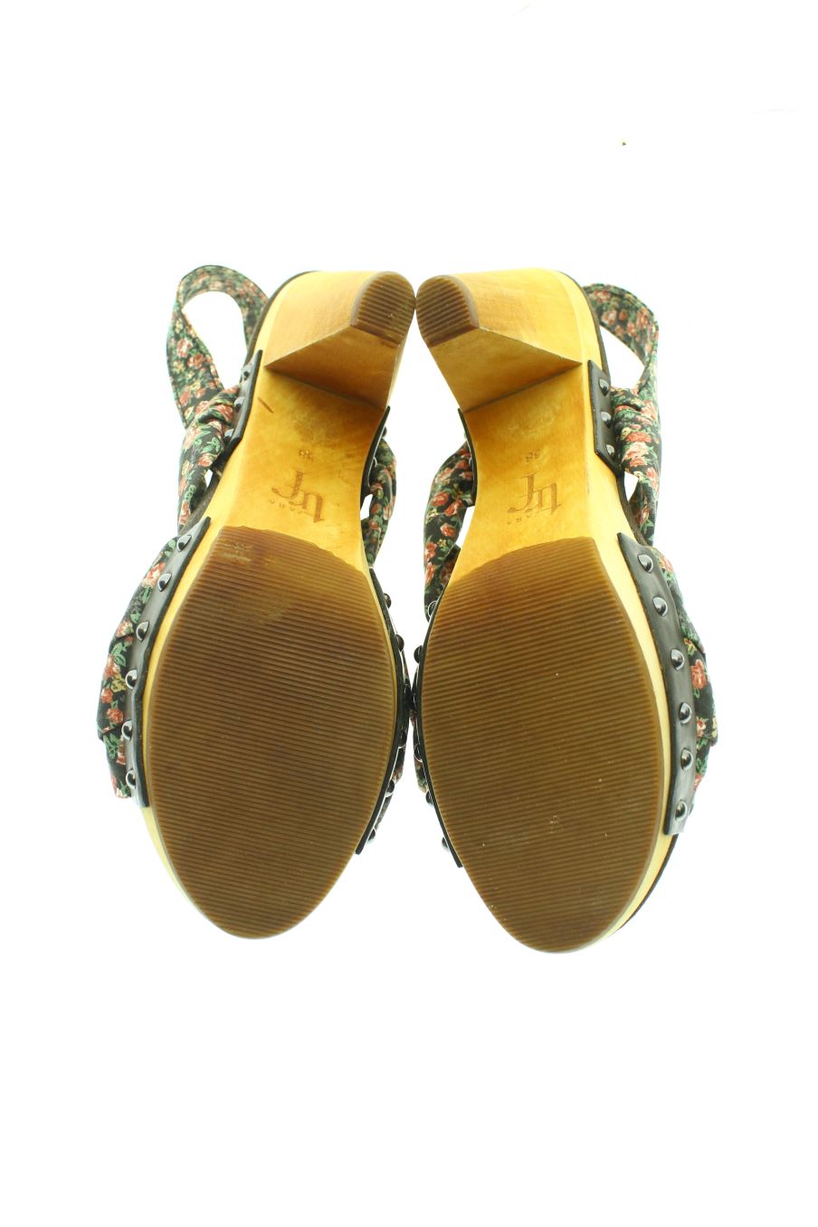 Sandalias tacon de Trafaluc de la talla 38, de color flores de