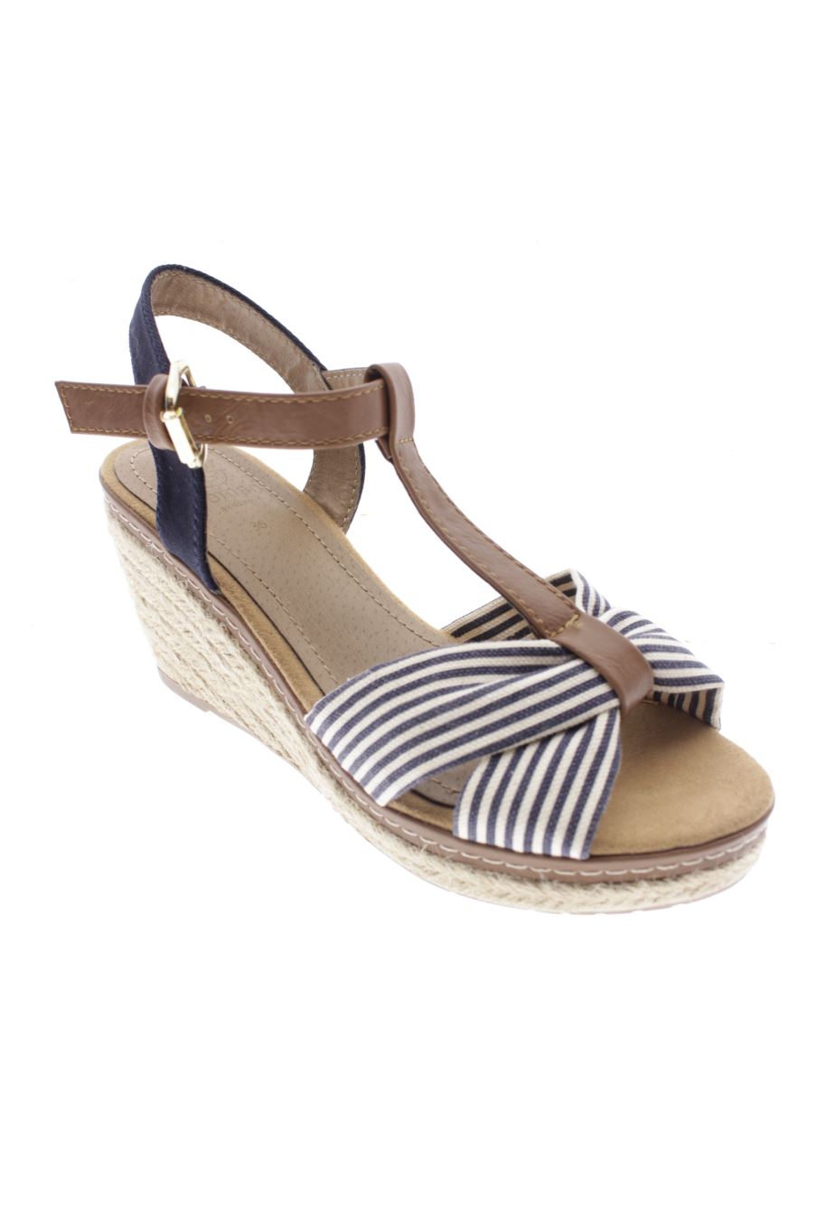 Sandalias tacon de Gémo de la talla 36, de color rayas de