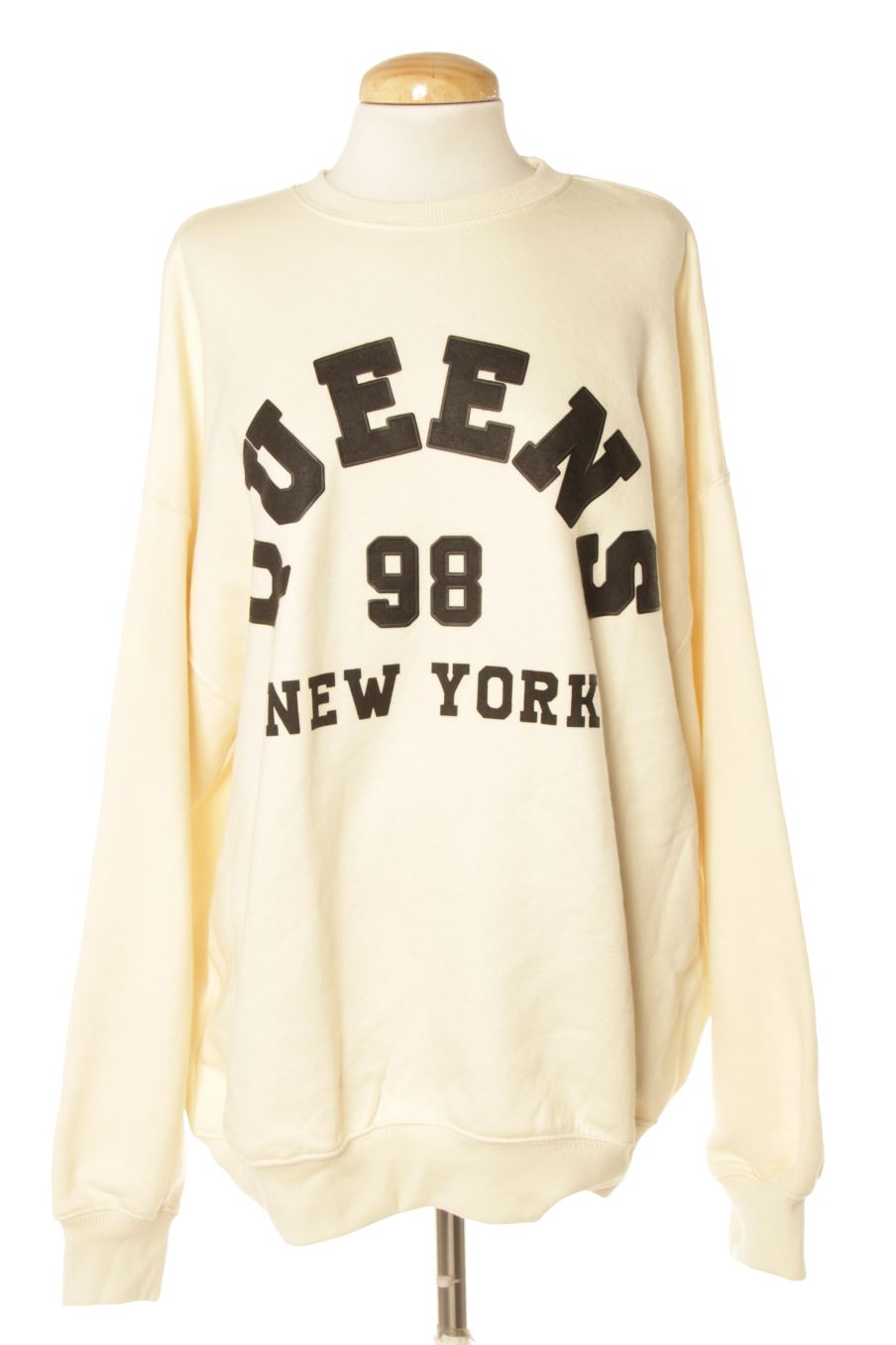 Sudadera de Bershka de la talla XS, de color beige