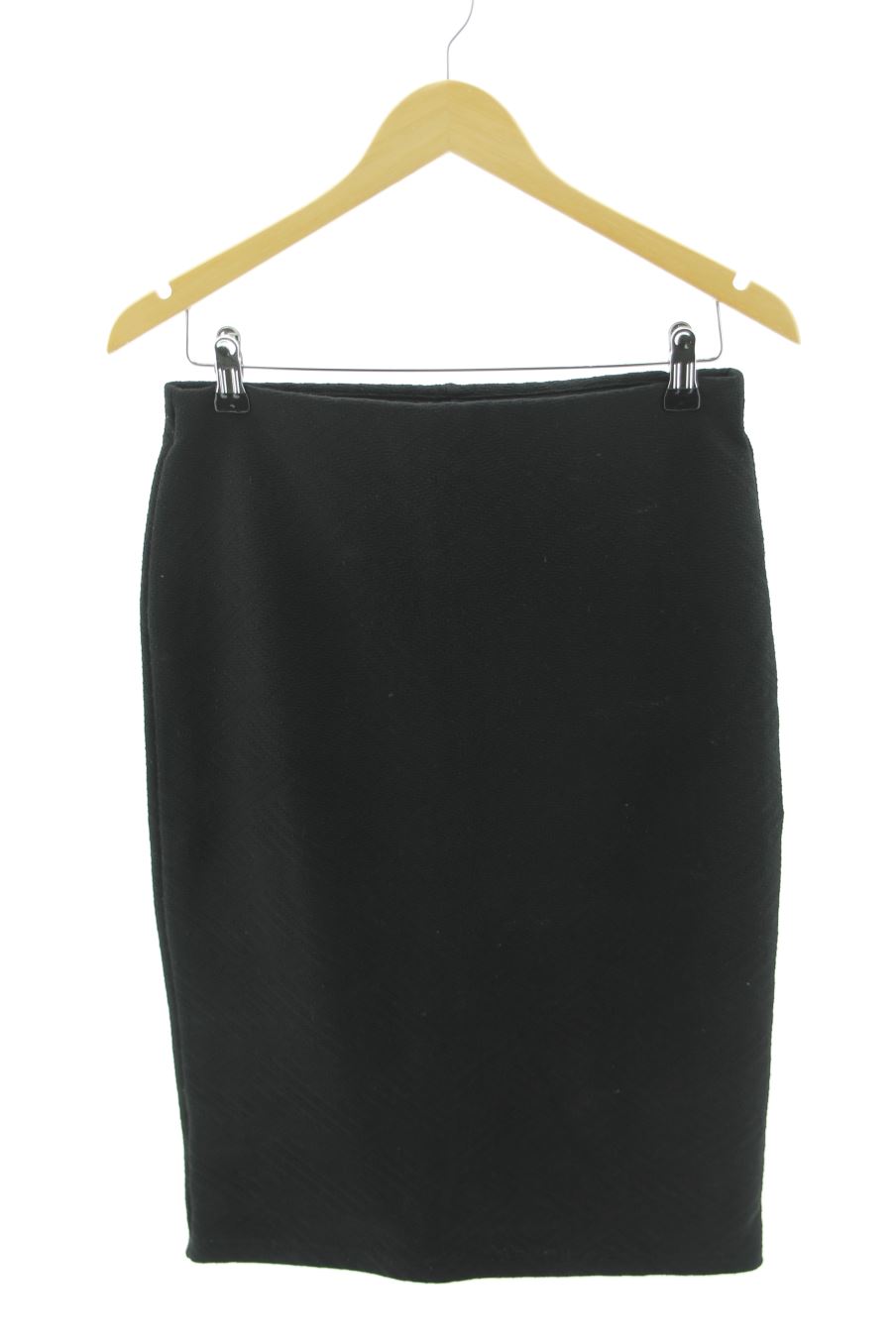 Jupe Femme MNG (Mango) Taille 38 / UK 12 - Noire, Manches Longues, Polyester - Occasion Très Bon état