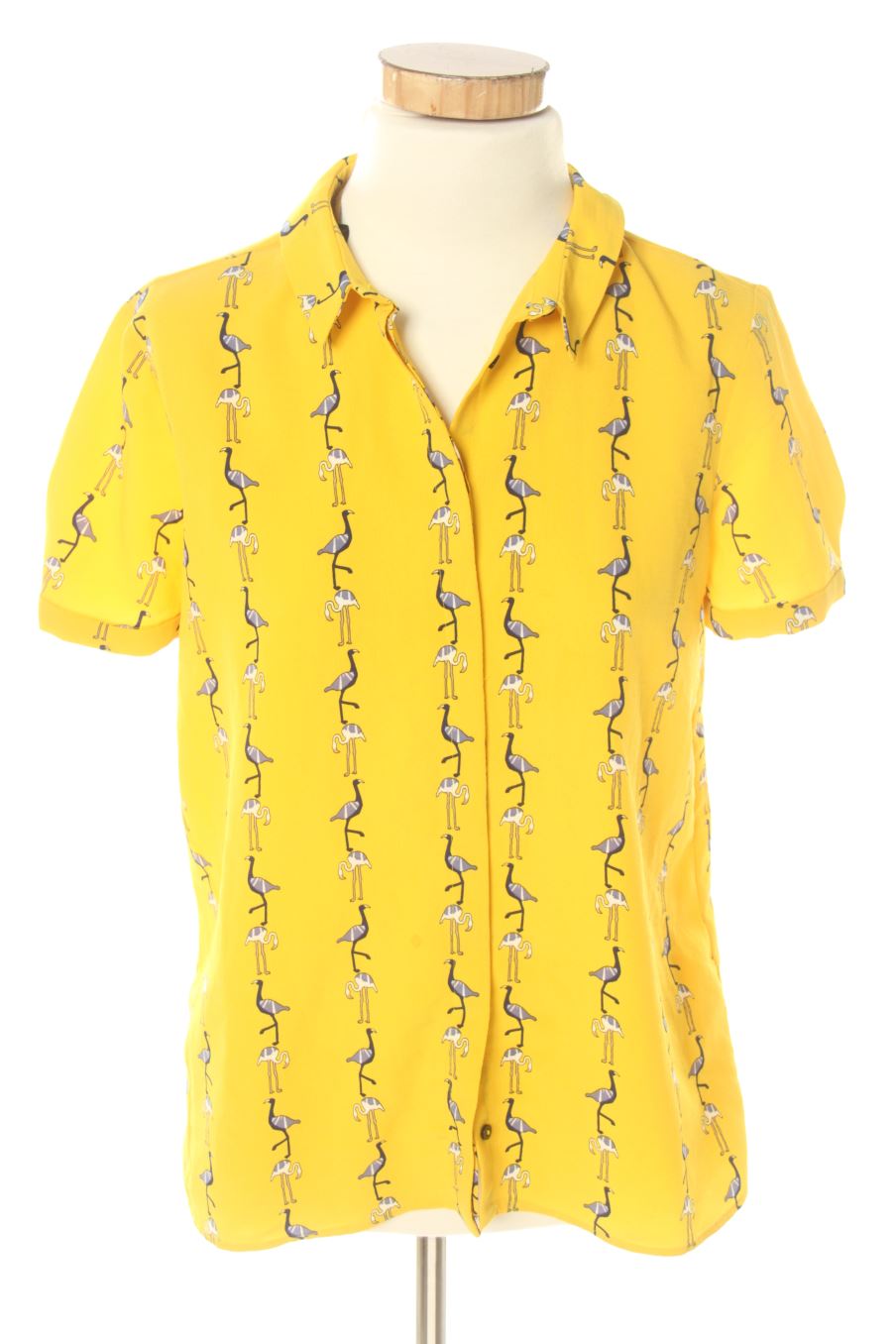 Blouse à manches courtes Zara de la taille XS, de couleur jaune