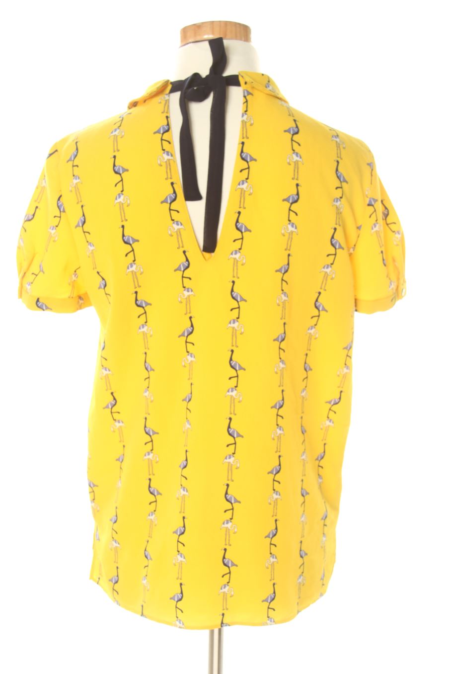 Blouse à manches courtes Zara de la taille XS, de couleur jaune