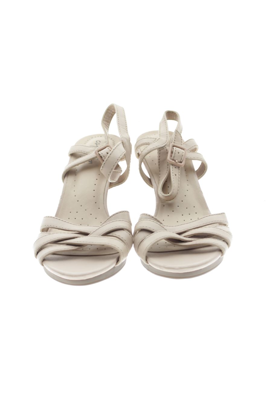 Sandalias tacon de clarks de la talla 37, de color rosa de