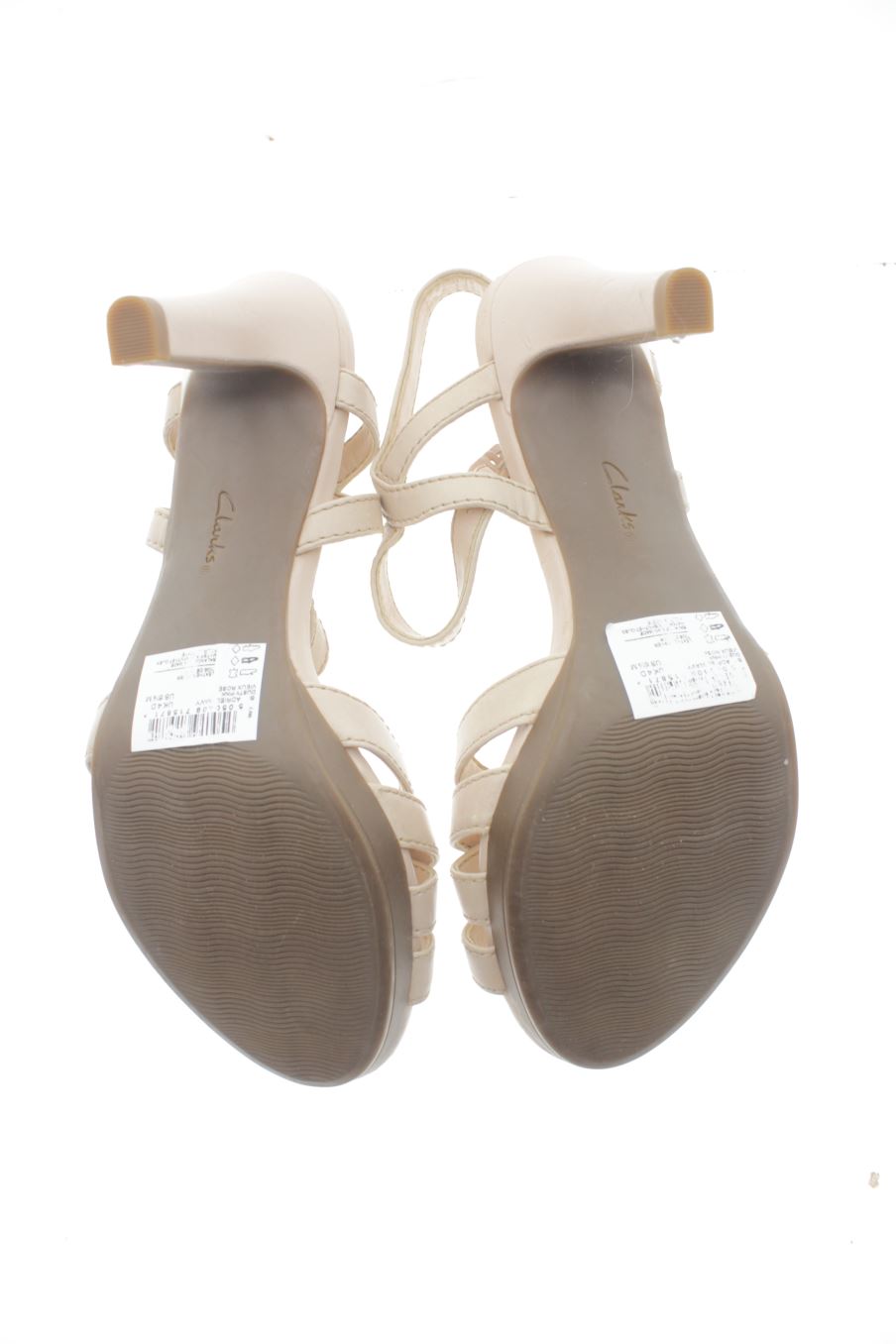 Sandalias tacon de clarks de la talla 37, de color rosa de