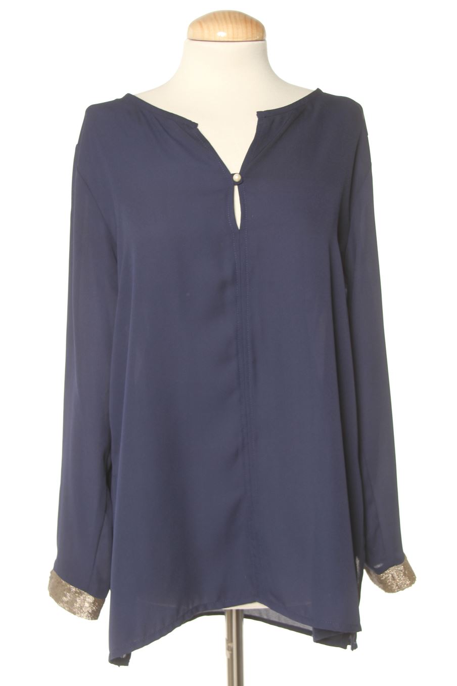 Blouse à manches longues TEEZ Paris de la taille S, de couleur bleu marine