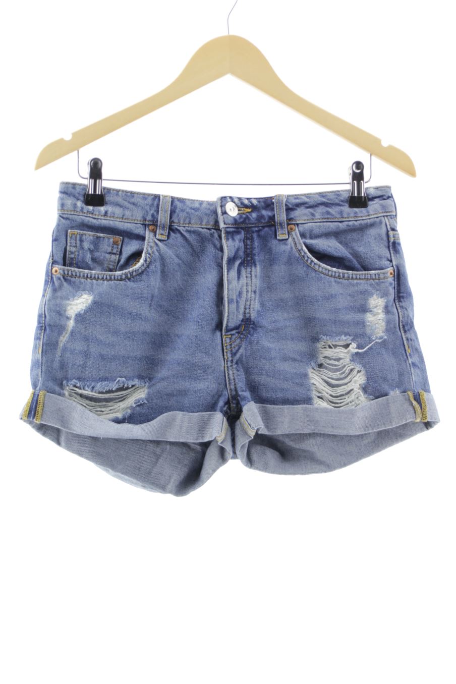 Pantalón corto de H&M de la talla 36, de color azul de ropa vaquera