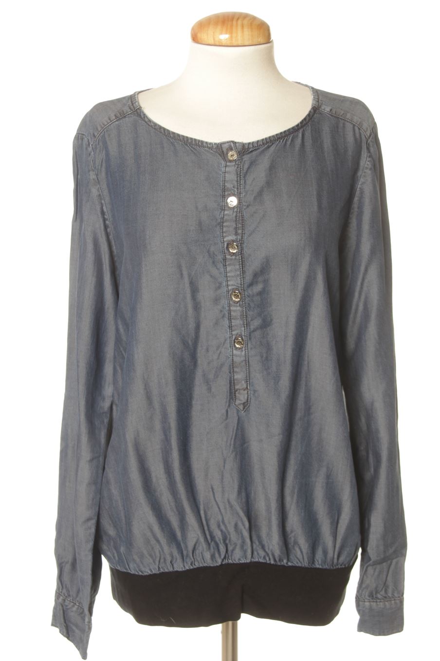 Langärmelige Bluse von salsa Größe L, Farbe Blau, aus Jeanskleidung für