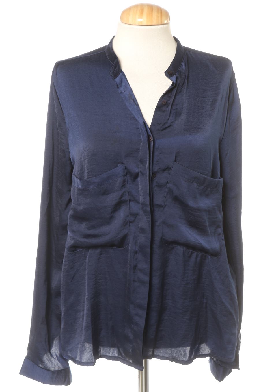 Blouse à manches longues Pull & Bear de la taille M, de couleur bleu marine