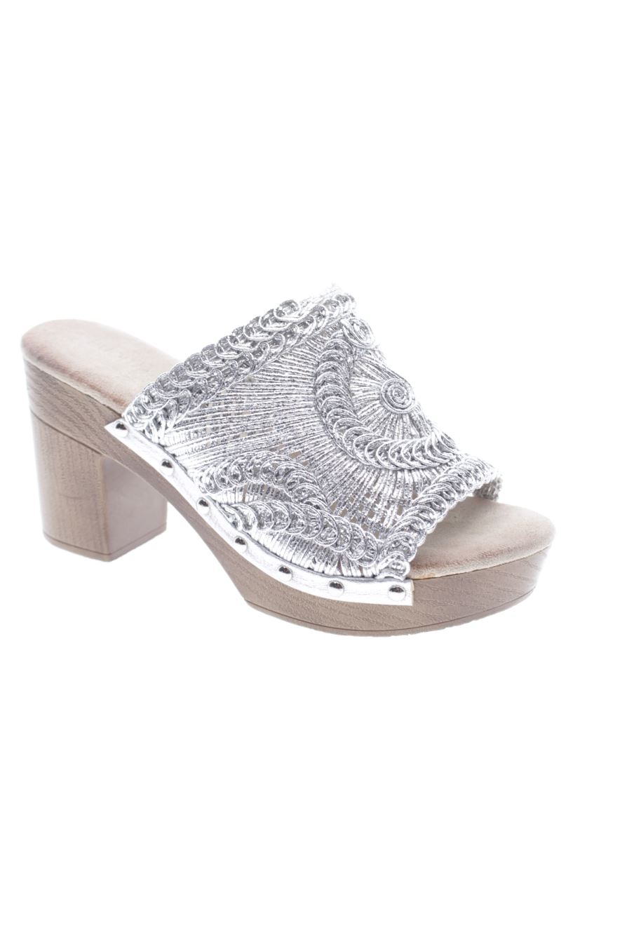 Sandalias tacon de Buonarotti de la talla 37, de color argentato