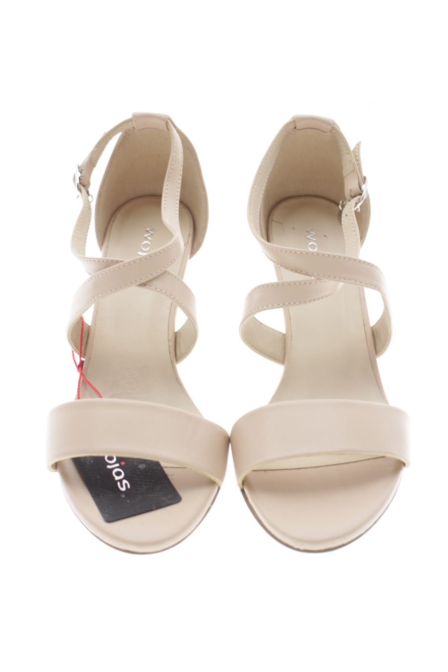 Sandalias tacon de Wojas de la talla 36, de color beige de