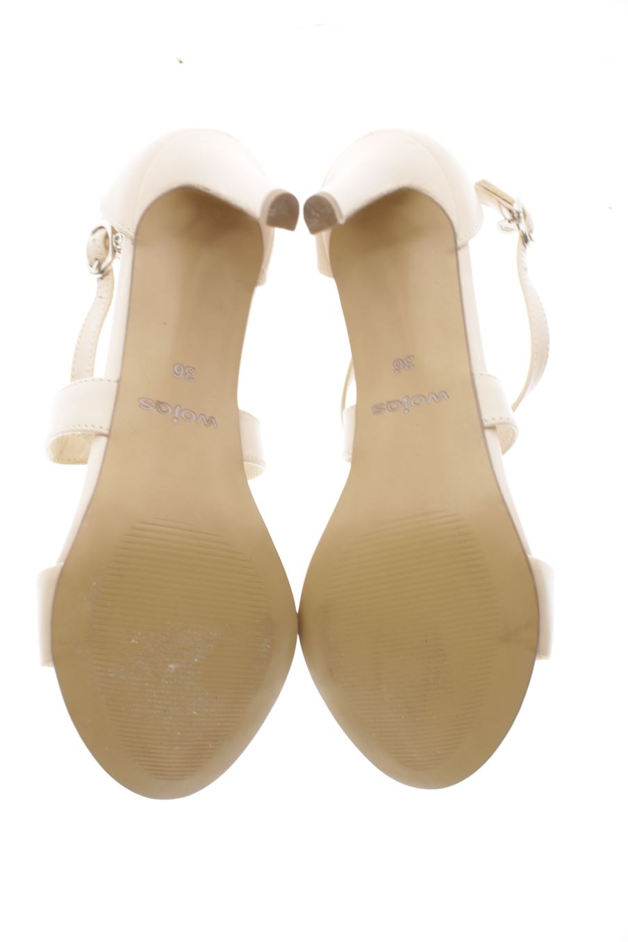 Sandalias tacon de Wojas de la talla 36, de color beige de