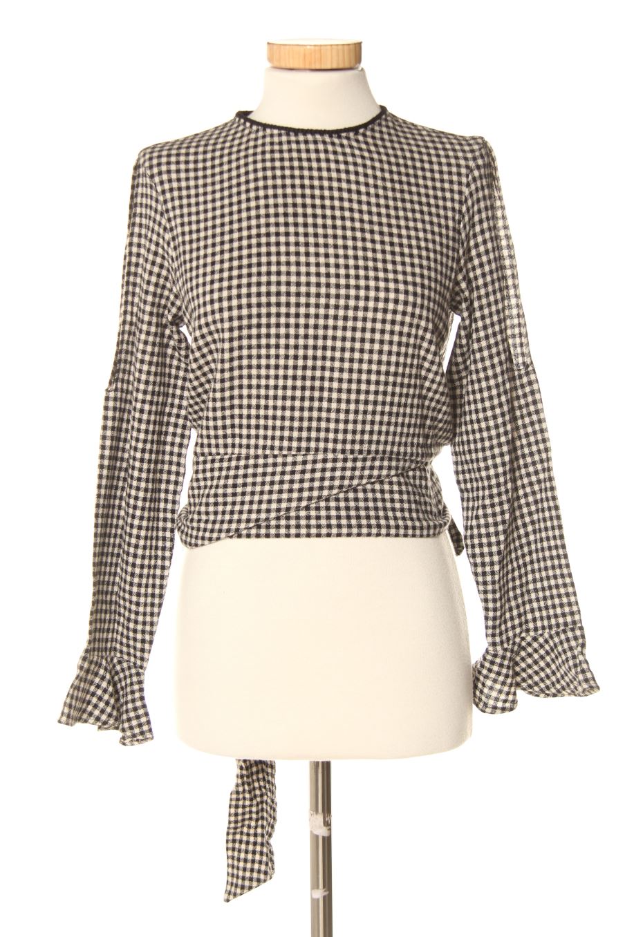 Blusa de manga larga de Zara de la talla XS, de color cuadros