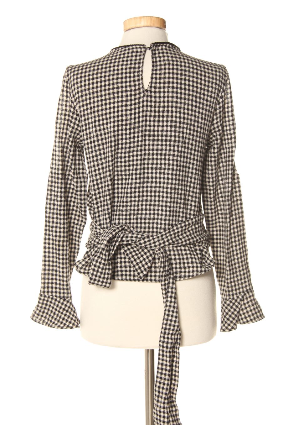 Blusa de manga larga de Zara de la talla XS, de color cuadros