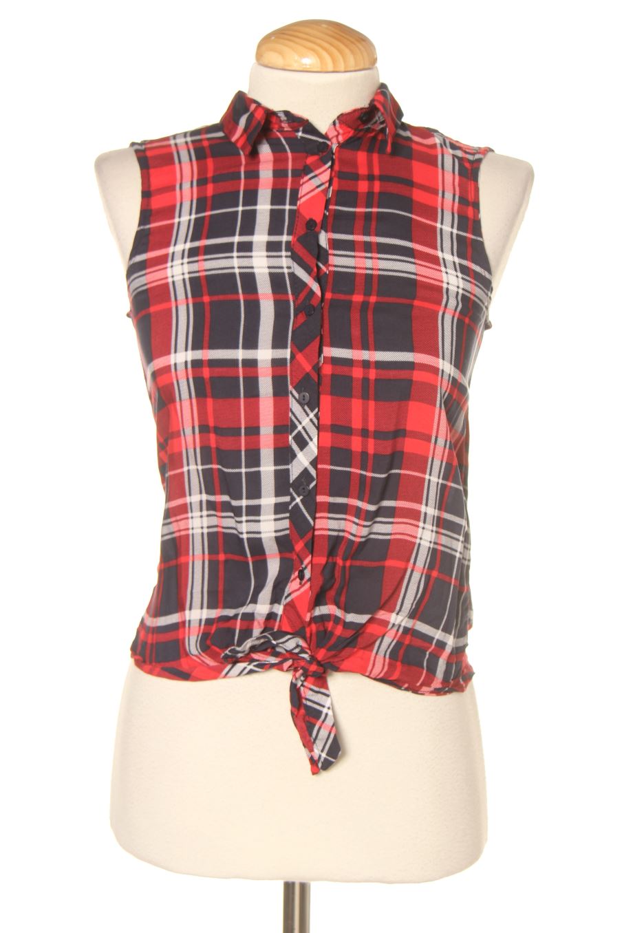 Ärmelloses Hemd von Bershka Größe S, Farbe Kariert, für