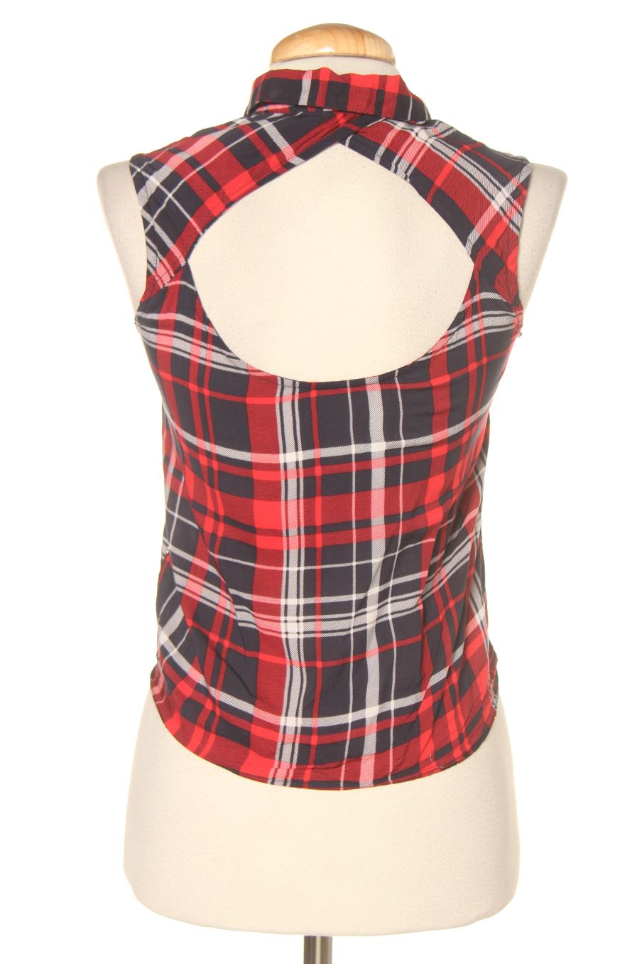 Ärmelloses Hemd von Bershka Größe S, Farbe Kariert, für