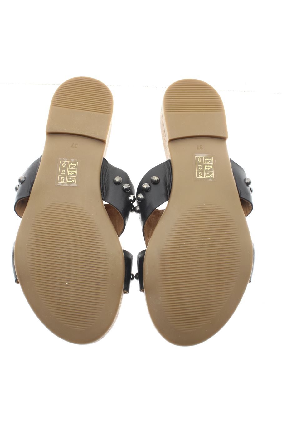 Sandalias planas de Coco & Abricot de la talla 37, de color negro de