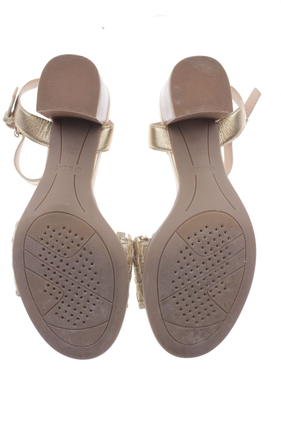 Sandalias tacon de Geox de la talla 38, de color beige de
