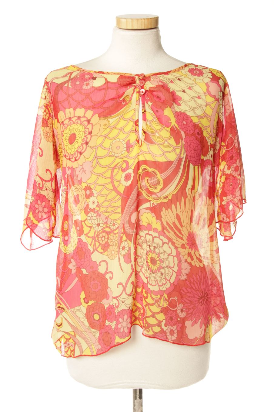 Blusa de manga corta de H&M de la talla 40, de color flores