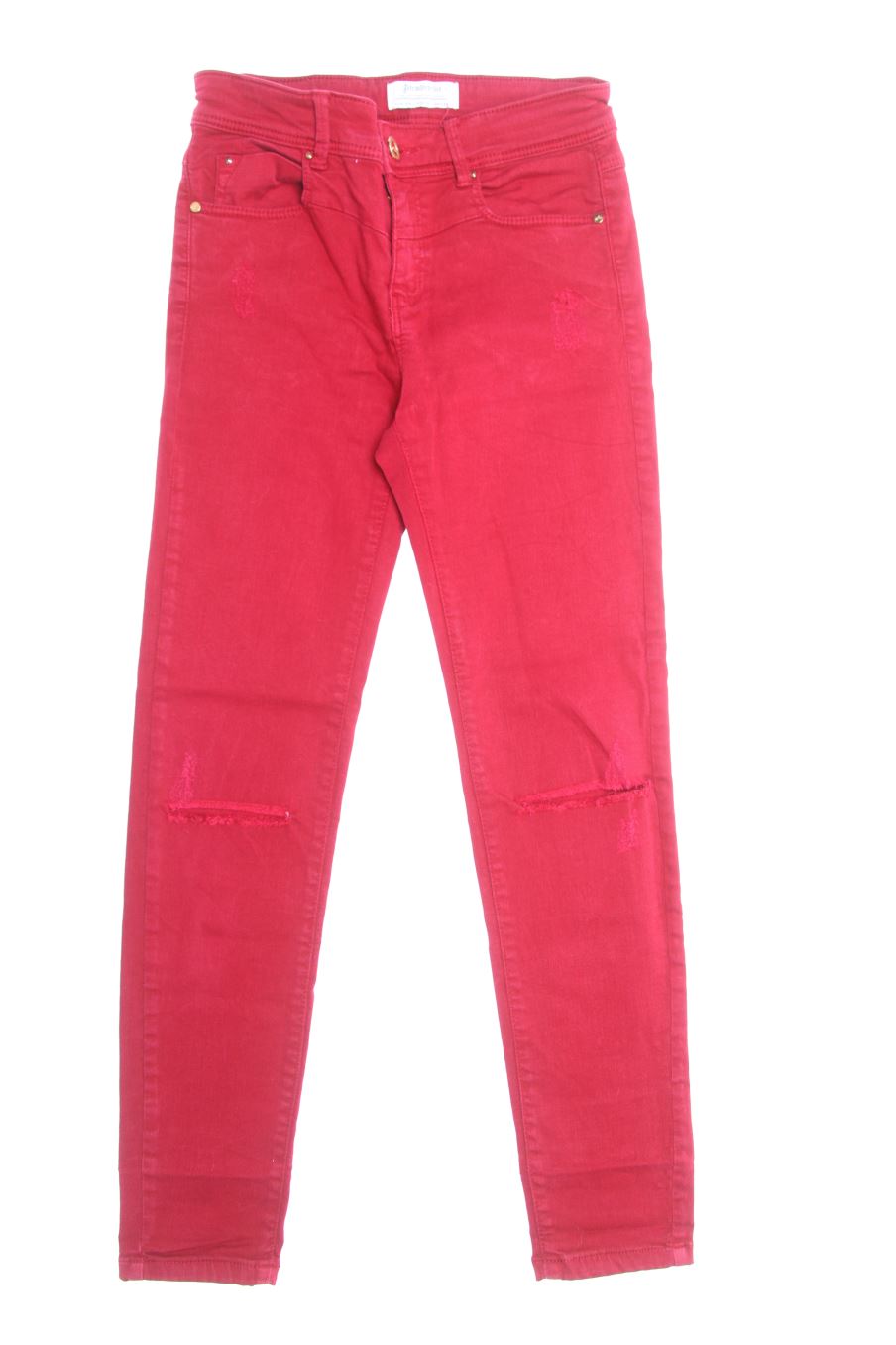 Vaqueros de Stradivarius de la talla 34, de color burdeos de ropa vaquera