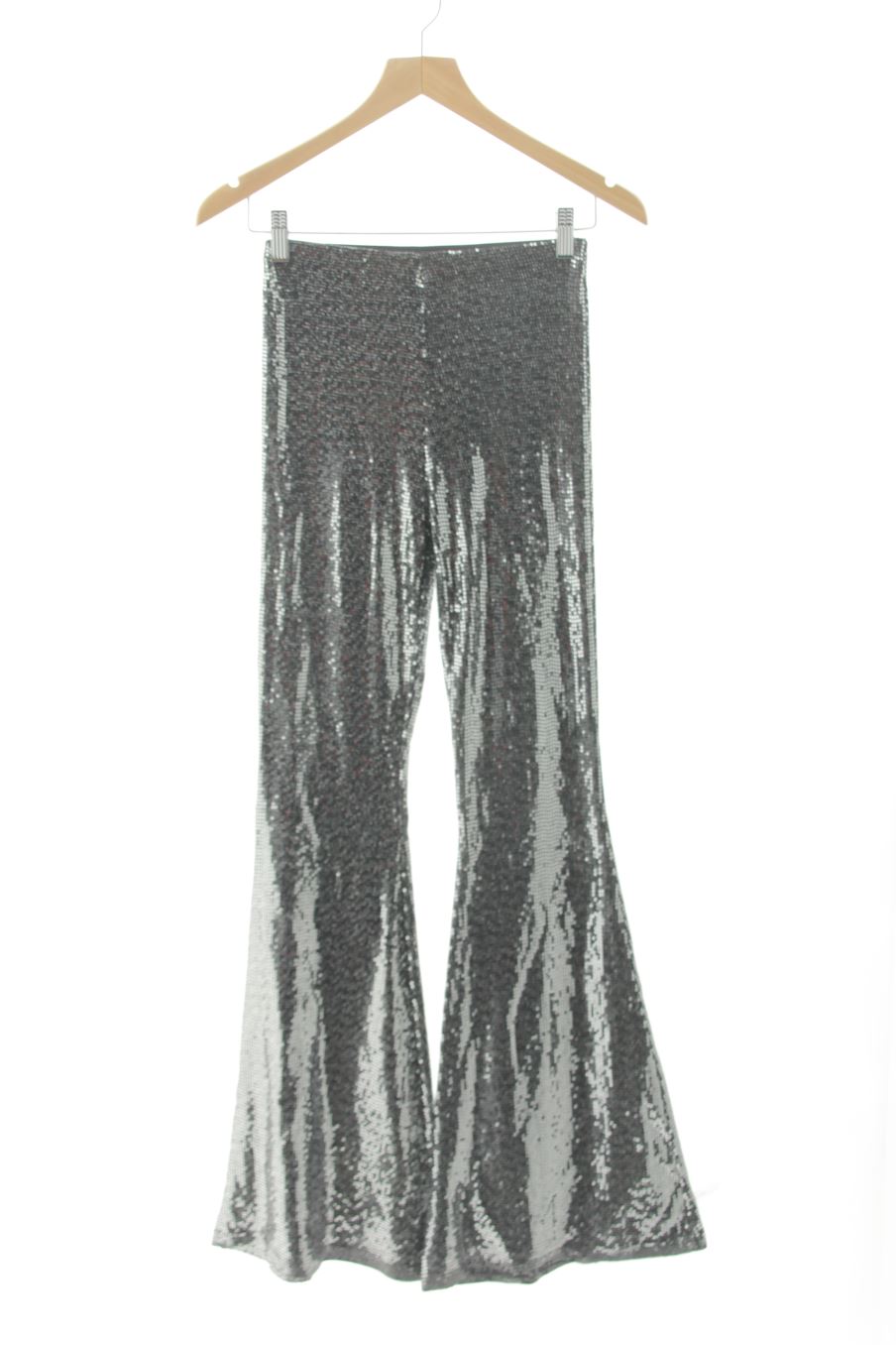 Pantaloni casual de Stradivarius de la talla XS, de color argentato