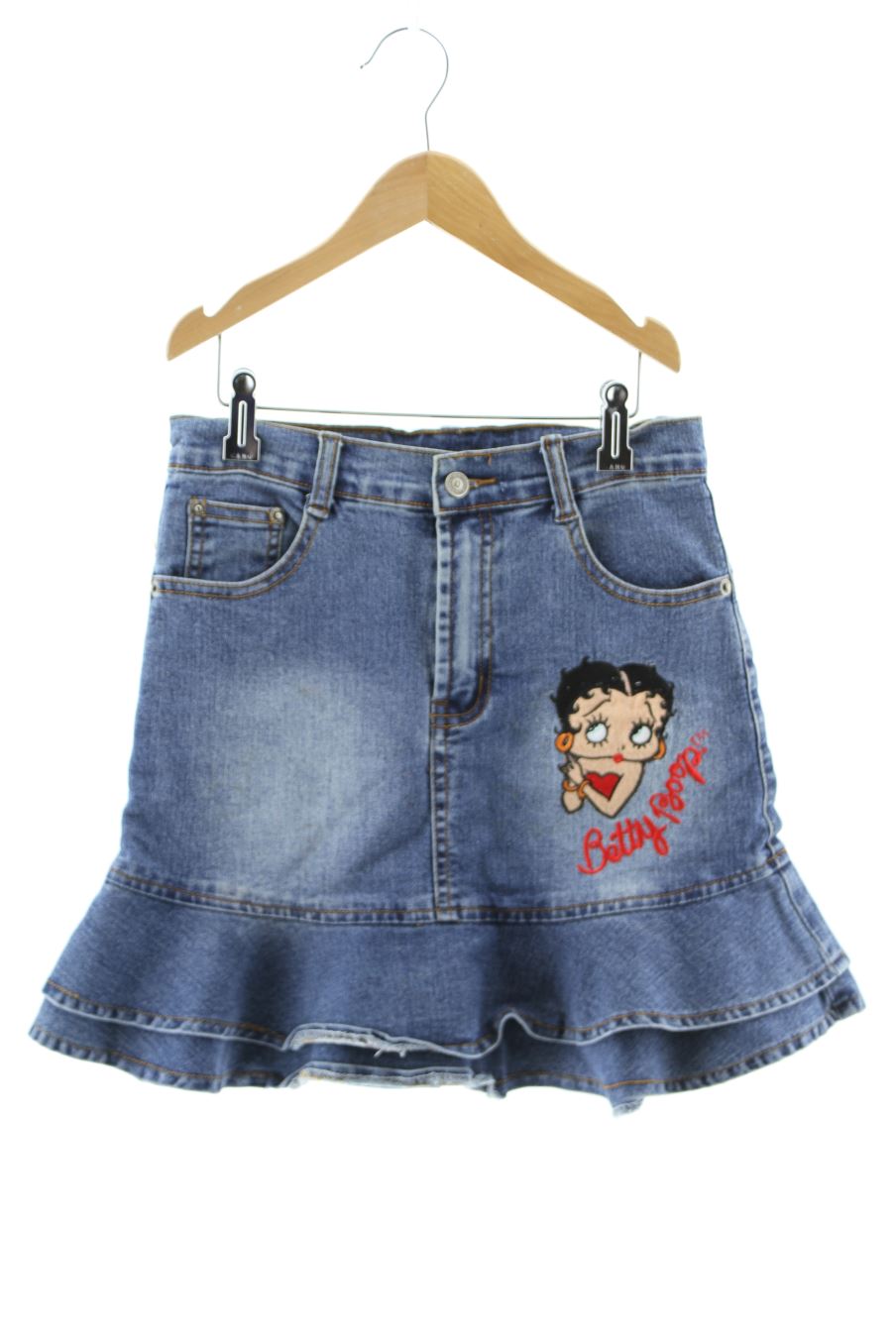 Jupe Betty Boop de la taille 12 ans de denim de seconde main