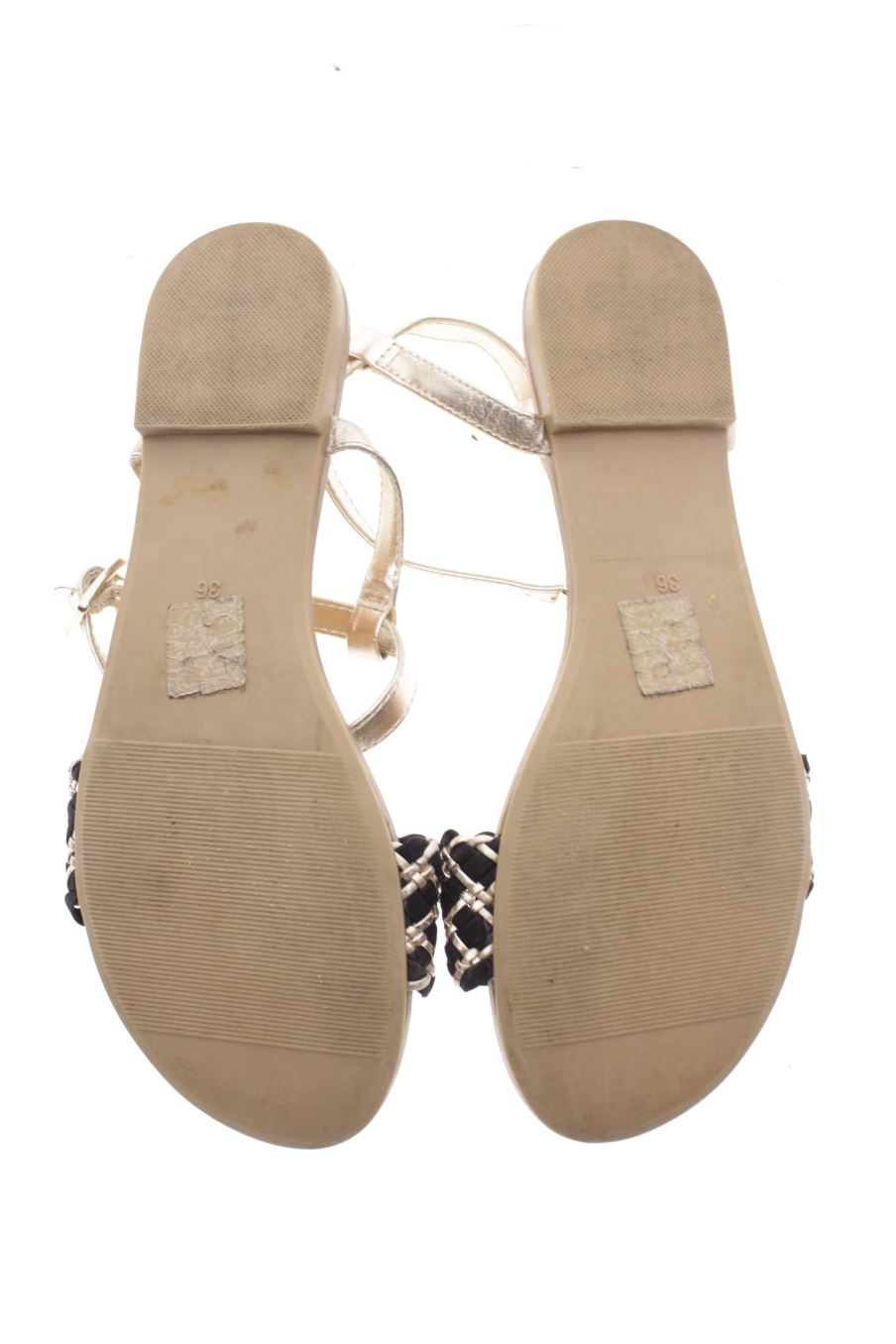 Sandalias planas de Éram de la talla 36, de color negro de