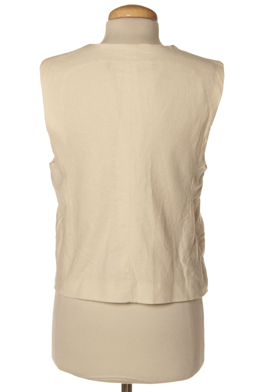 Chaleco de tela de Zara de la talla S, de color beige
