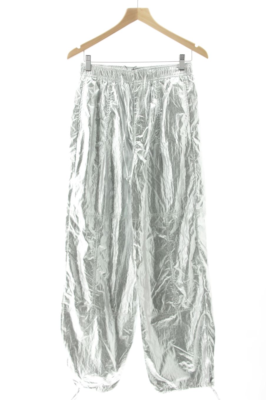 Pantaloni casual de Zara de la talla XS, de color argentato