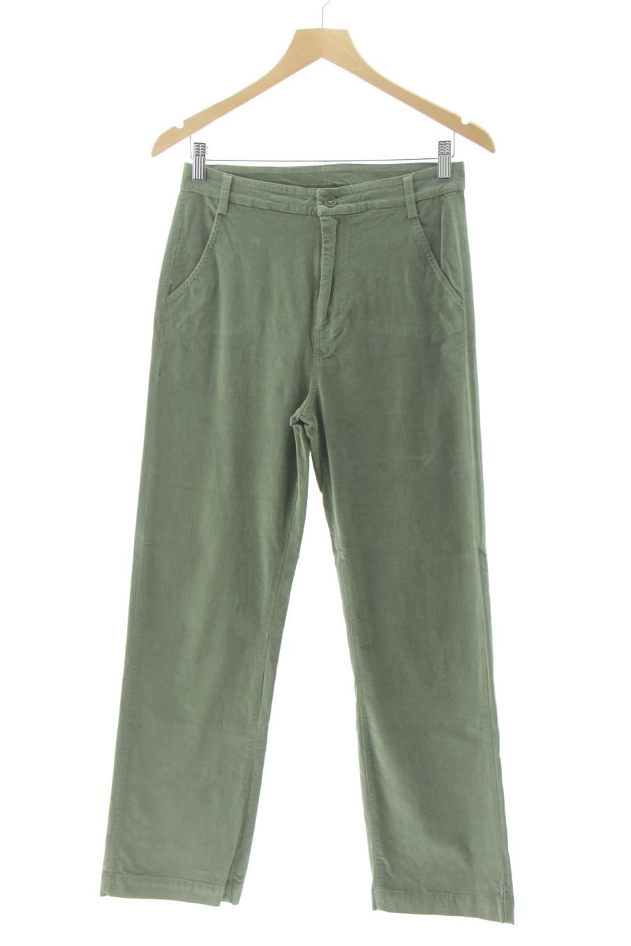 Hose von CLOTSY Größe 38, Farbe Grün, aus Samt für