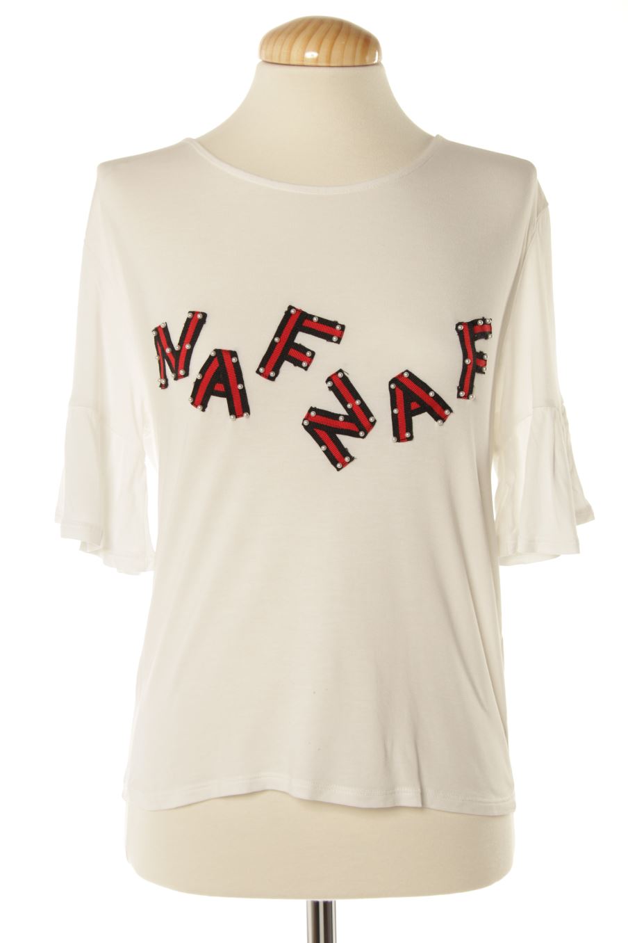 T-shirt Naf Naf de la taille S, de couleur blanc