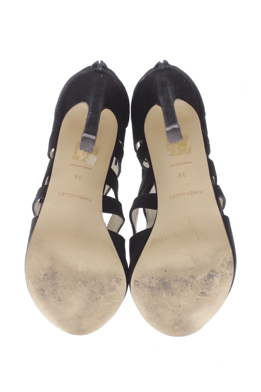 Sandalias tacon de KAREN MILLEN de la talla 38, de color negro de