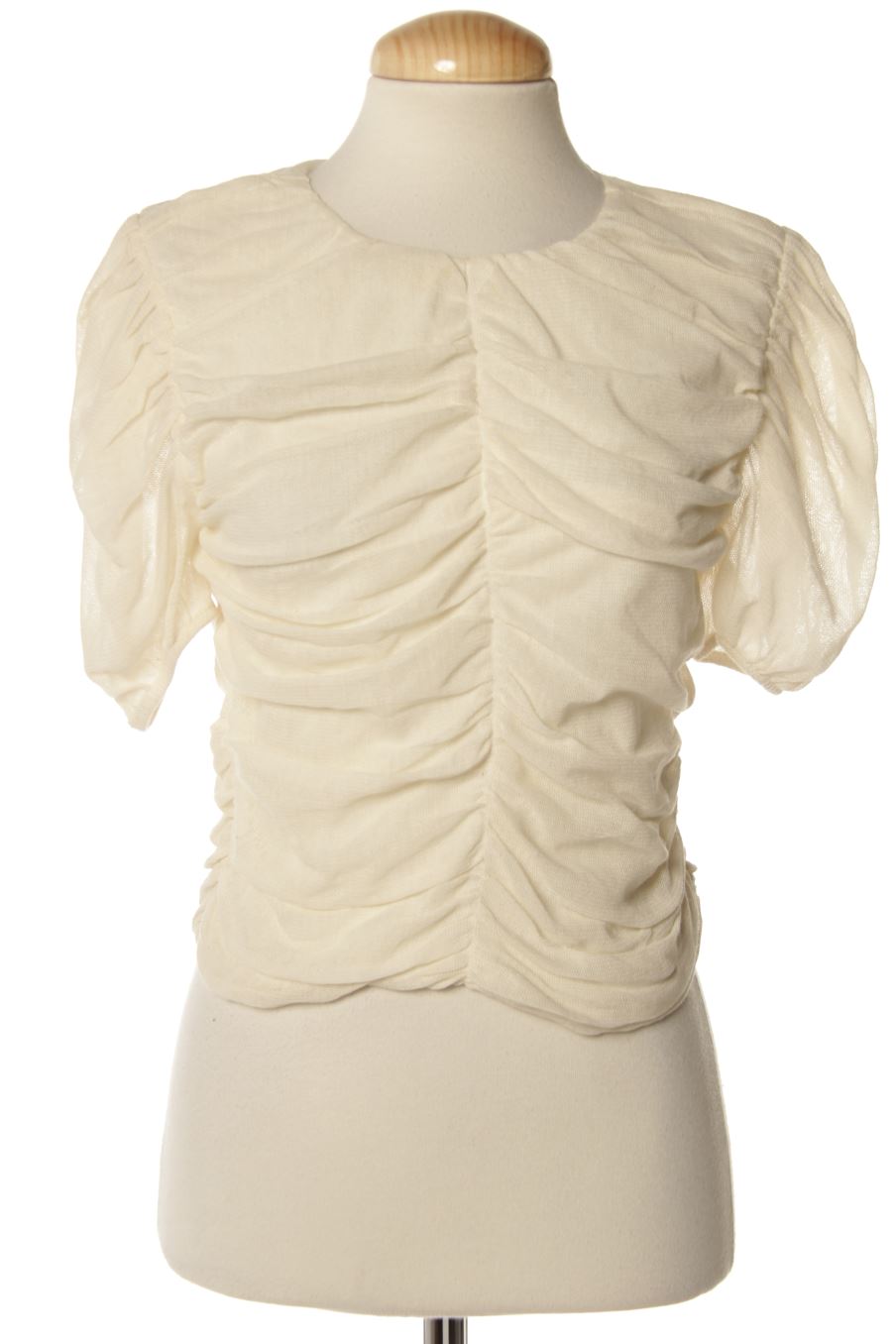 Blouse à manches courtes Mango de la taille S, de couleur beige