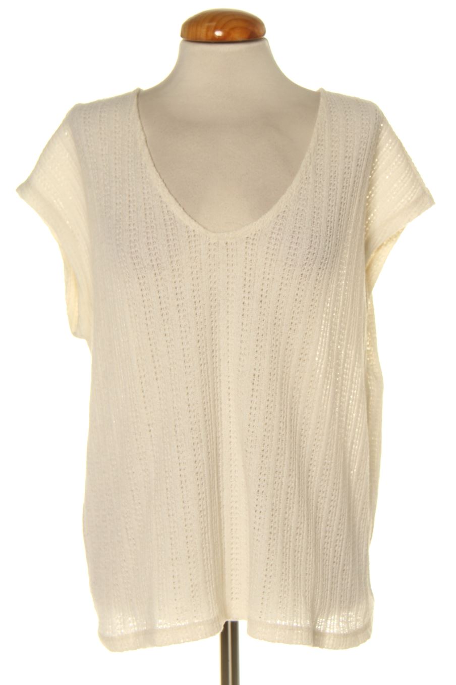 Blouse à manches courtes Cortefiel de la taille L, de couleur blanc