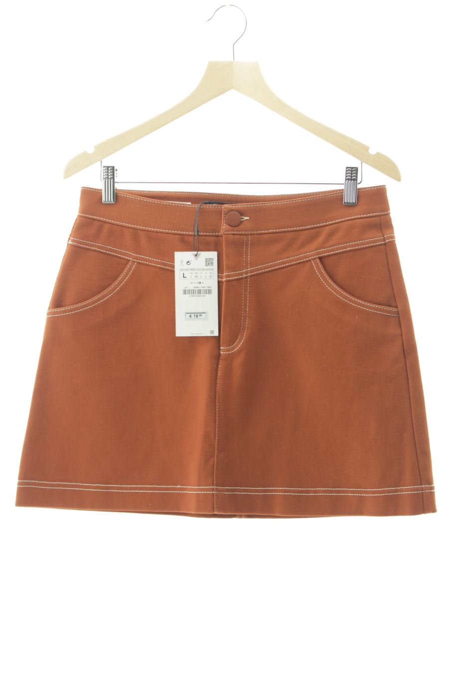 Falda de Zara de la talla L, de color marrón