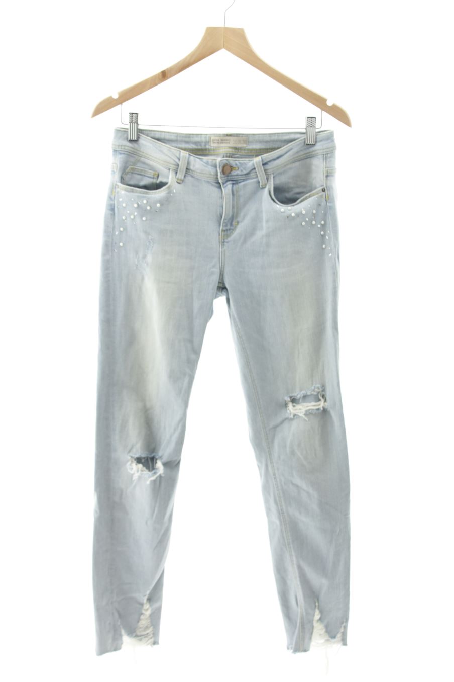 Jeans Zara de la taille 38, de couleur bleu de denim