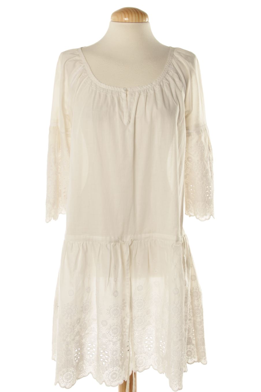 Robe casual Comptoir des Cotonniers de la taille 38, de couleur blanc
